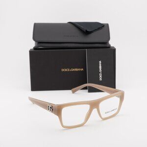 Dolce & Gabbana DG3382 3089 Rectangle Eyeglasses 53mm - Opal Brown